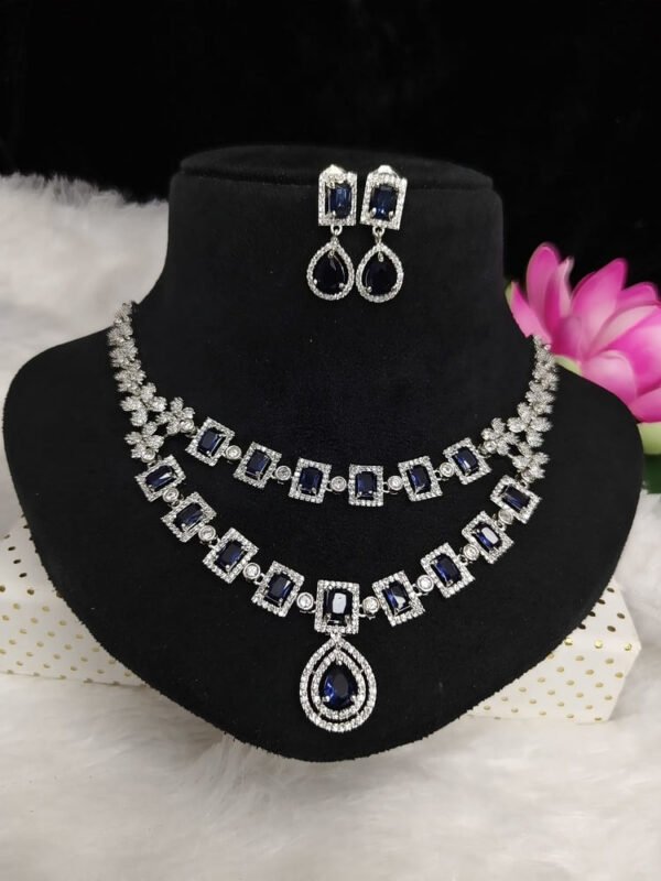 American Diamond Necklace - BLUE