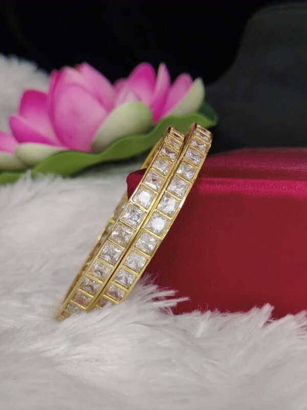 White stone bangles