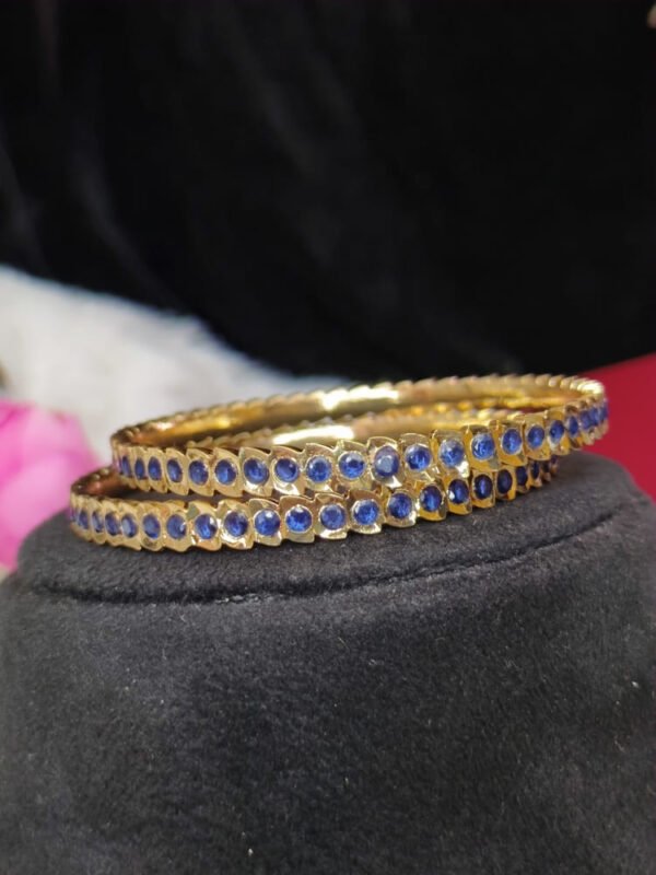 Gold replica stone bangles - BLUE