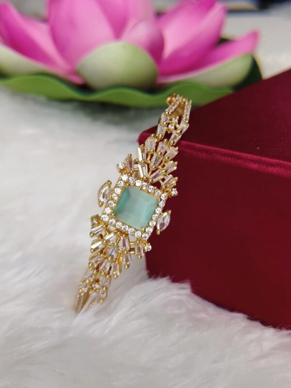 AD stone kada bangle - GREEN
