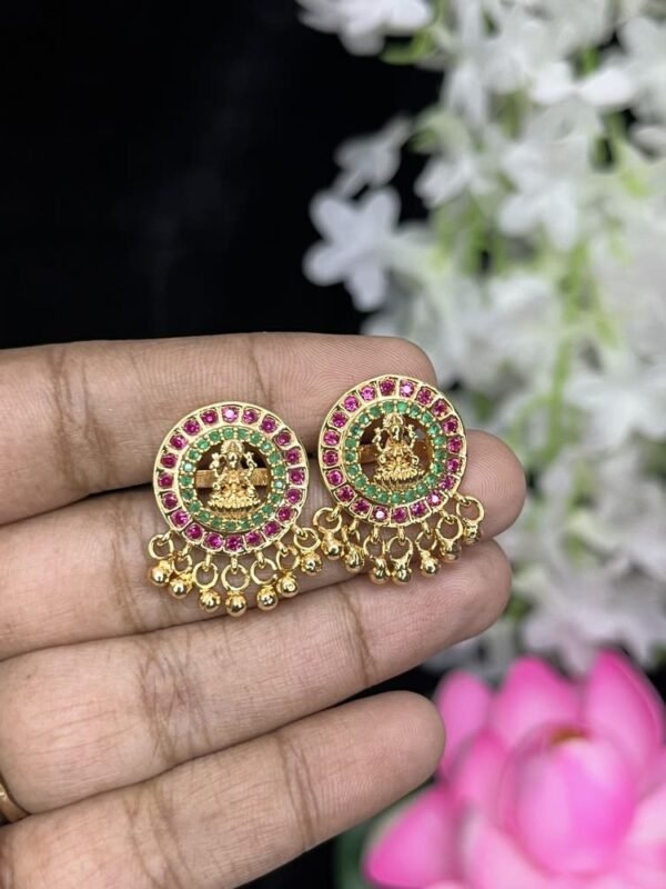 Gold like Lakshmi earrings - MIXED