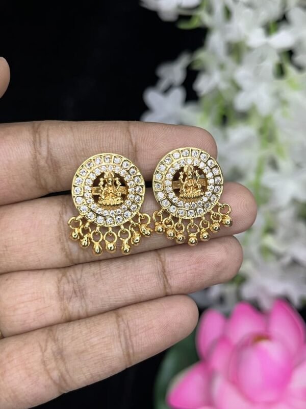 Gold like Lakshmi earrings - WHITE
