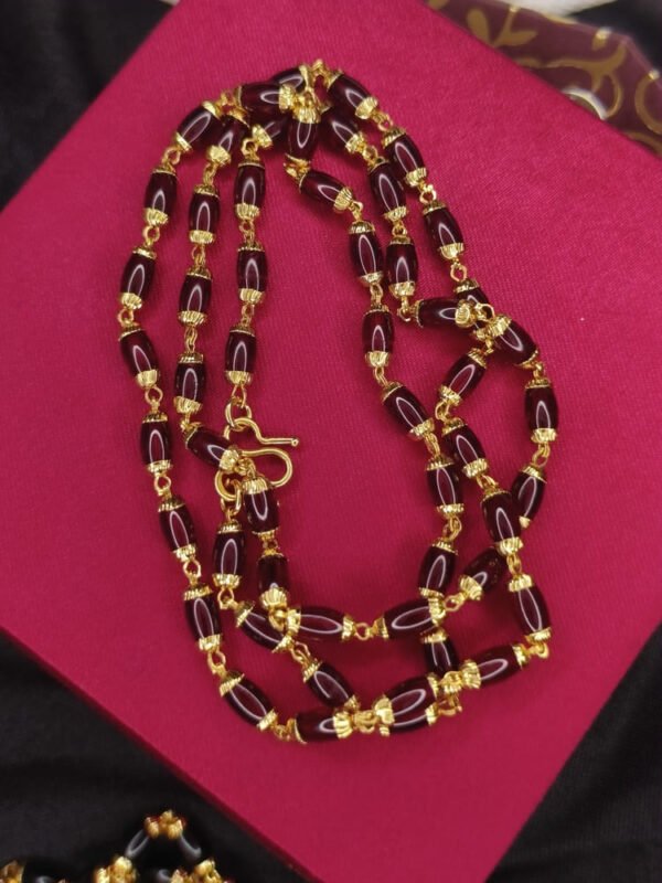 Maroon beads mala.