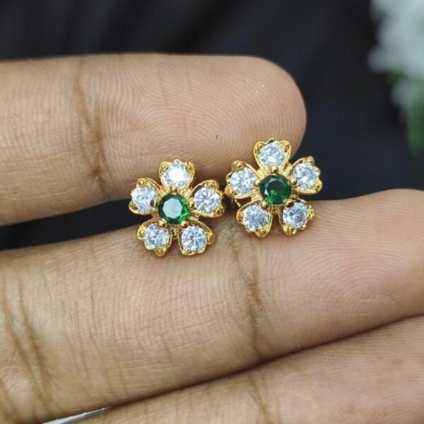 Green with white stone studs