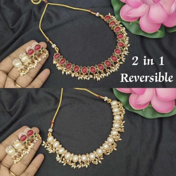 2 in 1 necklace with earrings