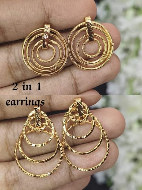 2 in 1 interchangeable earrings