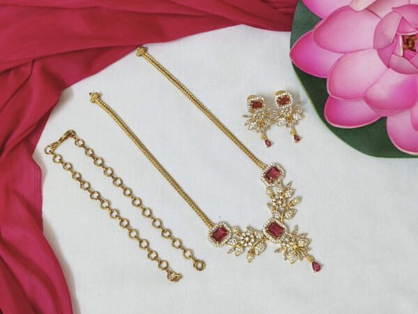 Premium AD stone necklace with earrings
