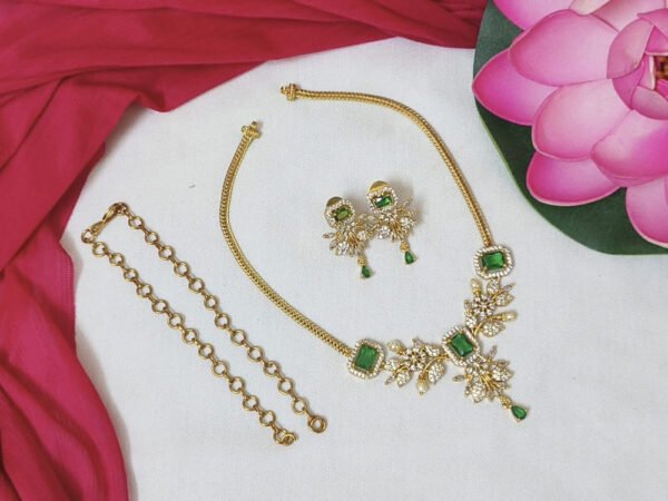Premium AD stone necklace with earrings