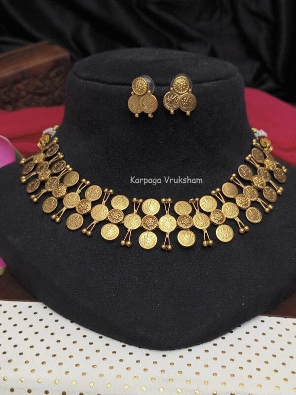 Lakshmi coins necklace with earrings
