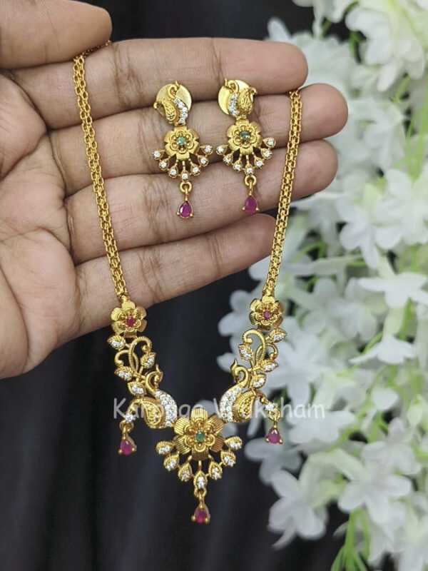 Antique Peacock Necklace with earrings