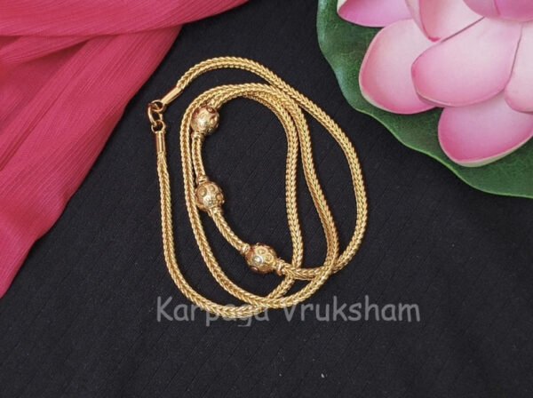 Gold like ball mugappu chain