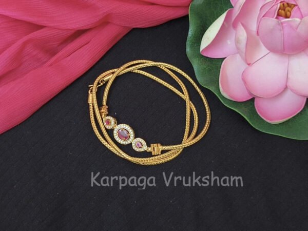 AD stone mugappu chain