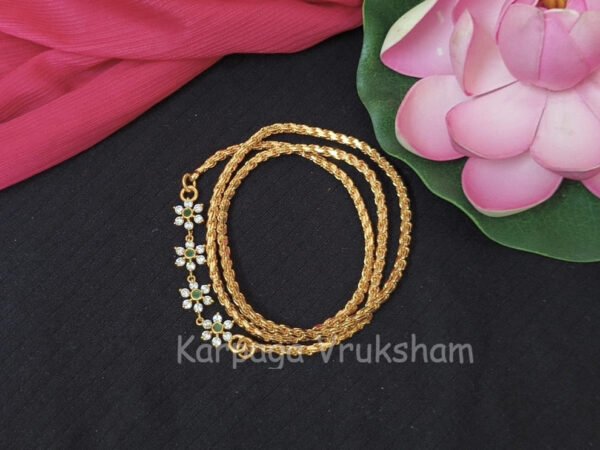 Diamond replica mugappu chain