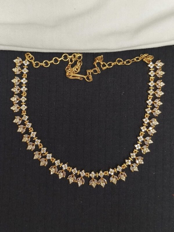 AD White stone necklace