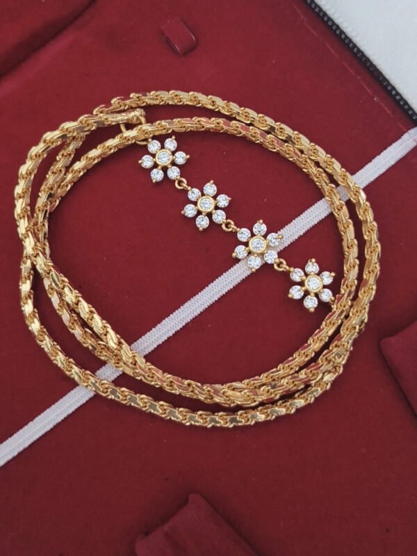 Diamond replica mugappu chain