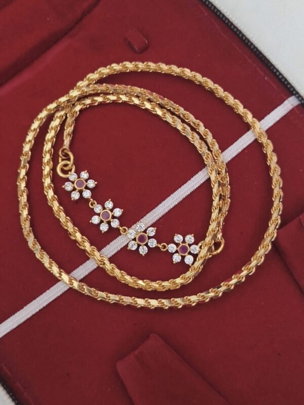 Diamond replica mugappu chain