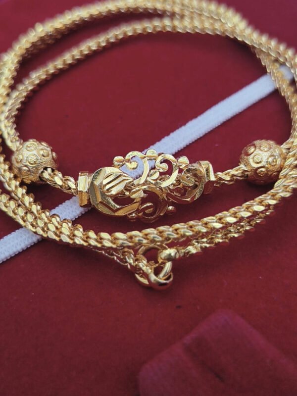Gold like Peacock mugappu chain