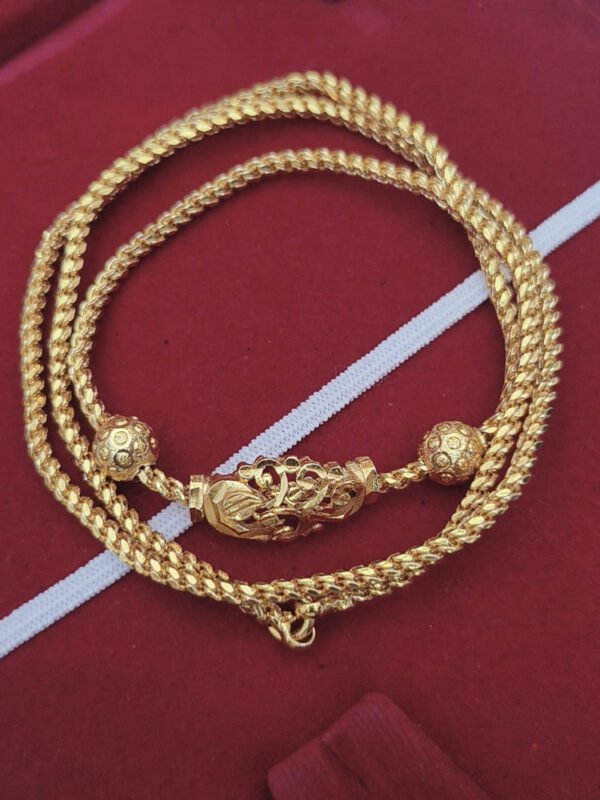 Gold like Peacock mugappu chain - Image 2