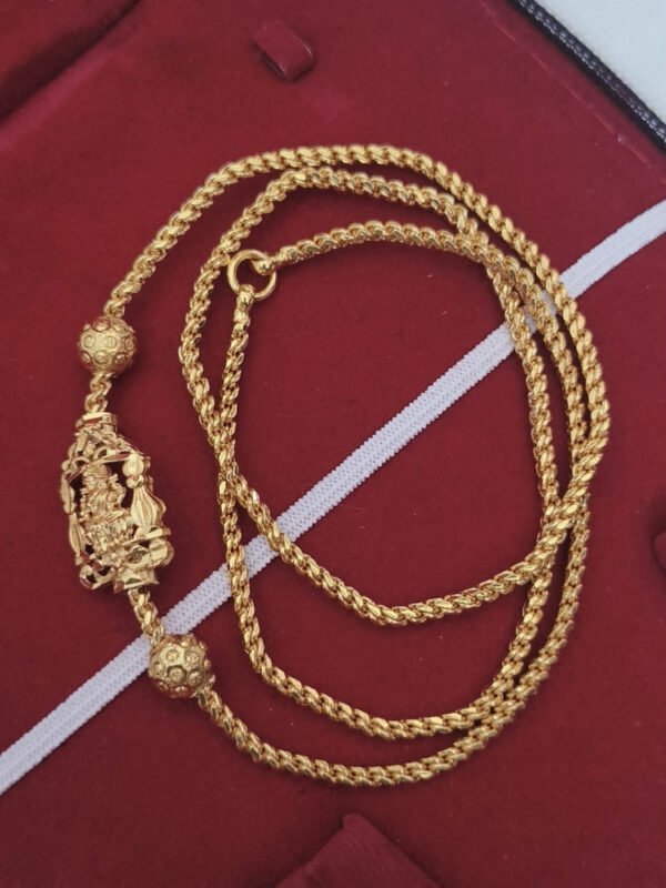 Gold like Lakshmi mugappu chain - Image 2