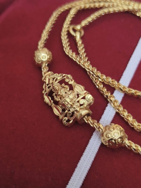 Gold like Lakshmi mugappu chain