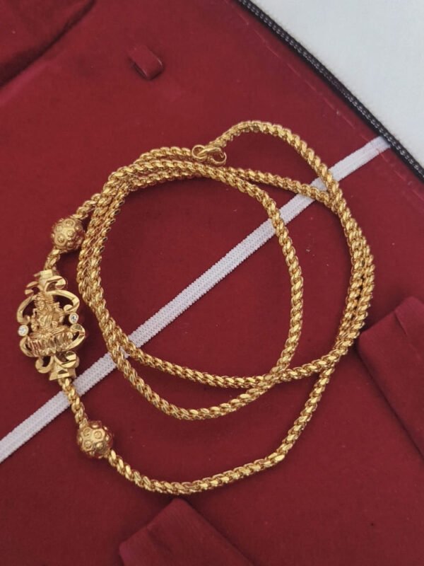 Gold like Lakshmi mugappu chain - Image 2