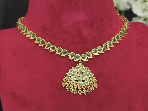 Impon mango necklace - Green