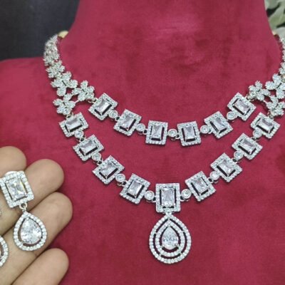 American Diamond Necklace - WHITE