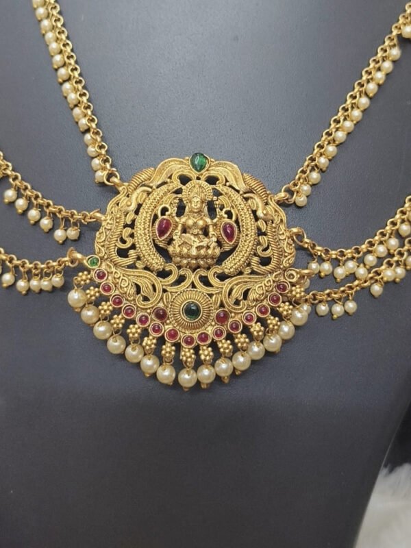Antique Royal Lakshmi Jada Bila with 3-layer Matal - Image 2