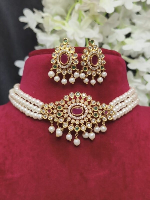 Premium Pearl Choker with studs