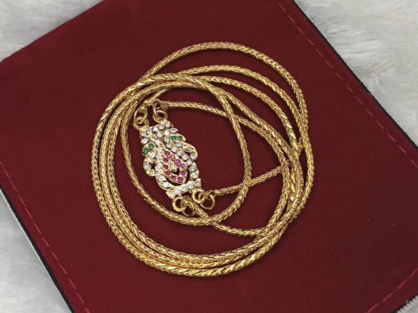 Vintage Impon 2 vadam mugappu chain