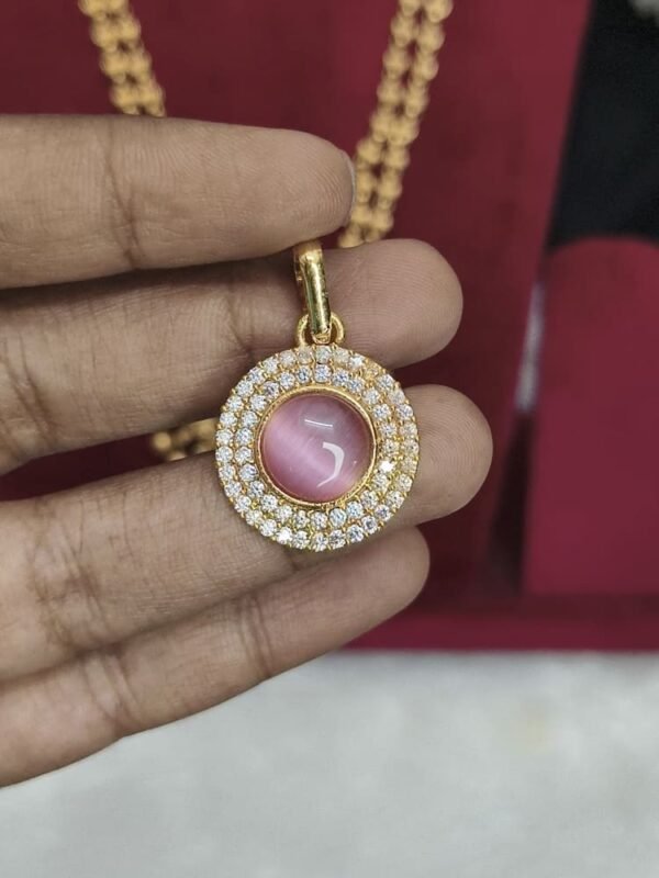 AD Stone Pendant - Baby pink