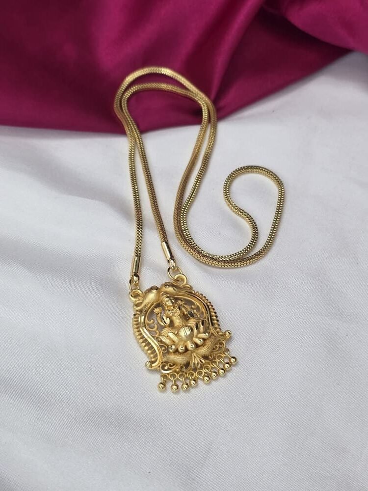 1Gram gold Forming Lakshmi Dollar Chain