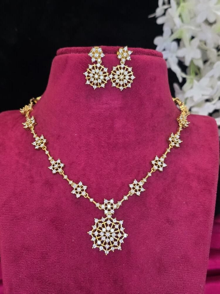 Premium Quality Antique Diamond Replica necklace with Earrings
