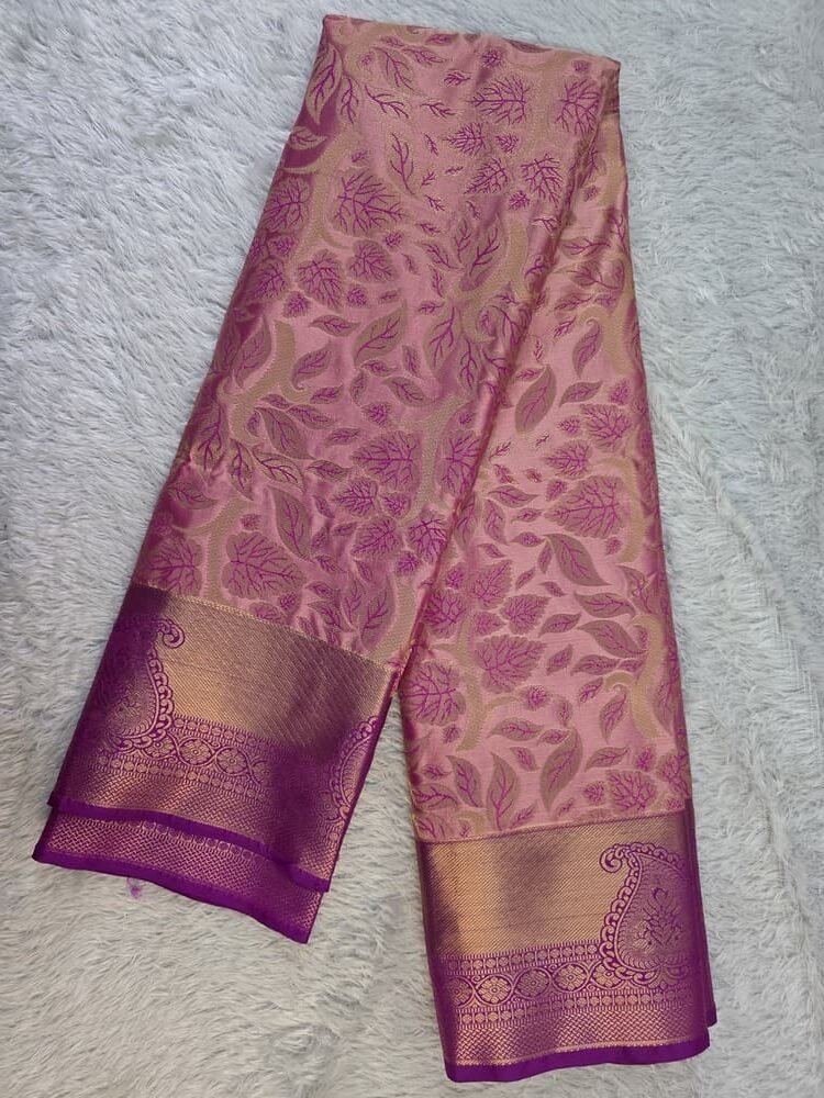 Full Zari Kanchi Semi Silk Saree